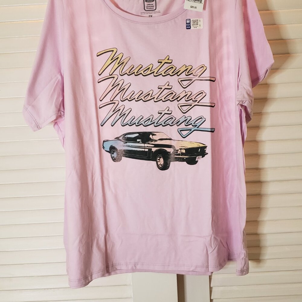 NWT Pink Mustang Womens (2X) Tee - Picture 3 of 12